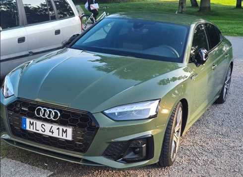 Grön Audi A5 Sportback 40 TDI Quattro stulen i Växjö